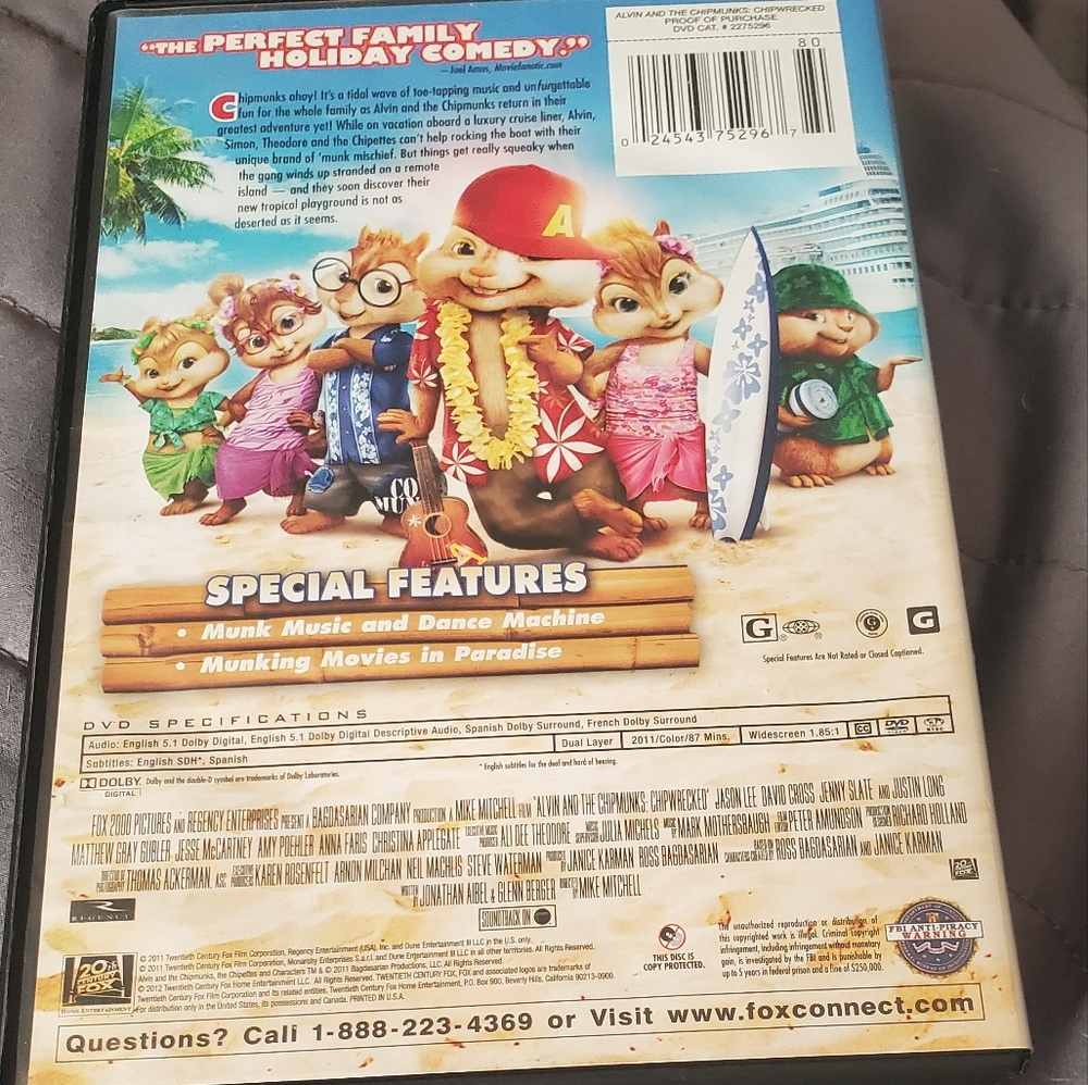 Alvin and the Chipmunks: Chipwrecked DVD - Picture 2 of 3